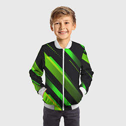 Бомбер детский Color black green, цвет: 3D-белый — фото 2