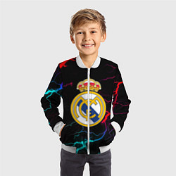 Бомбер детский Real Madrid neon storm, цвет: 3D-белый — фото 2