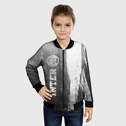 Бомбер детский Inter - grey gradient по-вертикали, цвет: 3D-черный — фото 2