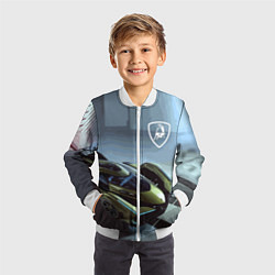Бомбер детский Lamborghini - motorsport extreme, цвет: 3D-белый — фото 2