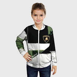 Бомбер детский Ламборджини логотип, цвет: 3D-белый — фото 2