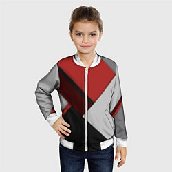 Бомбер детский Color black red grey, цвет: 3D-белый — фото 2