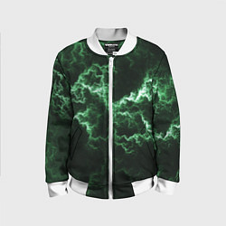 Бомбер детский Lightning green line, цвет: 3D-белый