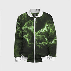 Бомбер детский Lightning green glow, цвет: 3D-белый