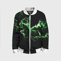 Бомбер детский Lightning green glow, цвет: 3D-белый