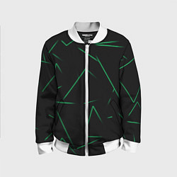 Детский бомбер Color light green line