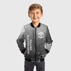 Бомбер детский Manchester United - grey gradient вертикально, цвет: 3D-черный — фото 2