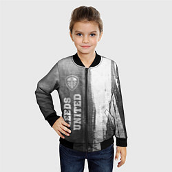 Бомбер детский Leeds United - grey gradient по-вертикали, цвет: 3D-черный — фото 2