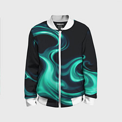 Бомбер детский Color turquoise black, цвет: 3D-белый