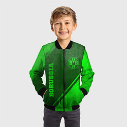 Бомбер детский Borussia - green gradient вертикально, цвет: 3D-черный — фото 2