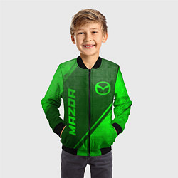 Бомбер детский Mazda - green gradient вертикально, цвет: 3D-черный — фото 2