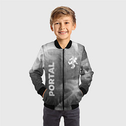 Бомбер детский Portal - grey gradient вертикально, цвет: 3D-черный — фото 2