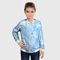 Бомбер детский Прозрачная голубая вода, цвет: 3D-белый — фото 2