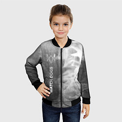 Бомбер детский Watch Dogs - grey gradient по-вертикали, цвет: 3D-черный — фото 2