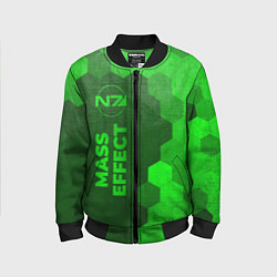 Бомбер детский Mass Effect - green gradient по-вертикали, цвет: 3D-черный