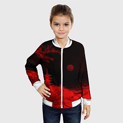 Бомбер детский Башня в красной сепии, цвет: 3D-белый — фото 2