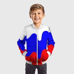 Бомбер детский Патриот - флаг, цвет: 3D-белый — фото 2