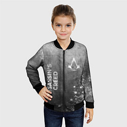 Бомбер детский Assassins Creed - grey gradient вертикально, цвет: 3D-черный — фото 2