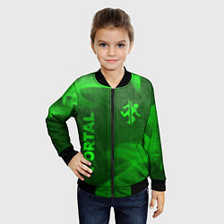 Бомбер детский Portal - green gradient вертикально, цвет: 3D-черный — фото 2
