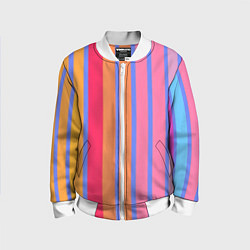 Детский бомбер Теплые цветные полосы