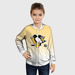 Бомбер детский Питтсбург Пингвинз - желтый и белый, цвет: 3D-белый — фото 2