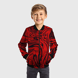 Бомбер детский Красный смешение пластика, цвет: 3D-черный — фото 2