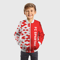 Бомбер детский ФК Спартак Москва текстура, цвет: 3D-белый — фото 2