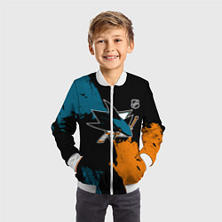 Бомбер детский Сан Хосе Шаркс - два цвета, цвет: 3D-белый — фото 2