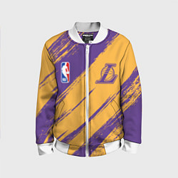 Бомбер детский Лейкерс - брызги красок, цвет: 3D-белый