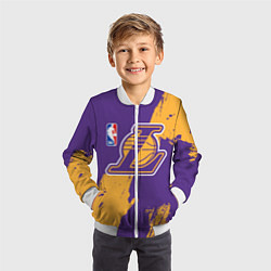 Бомбер детский Lakers NBA, цвет: 3D-белый — фото 2