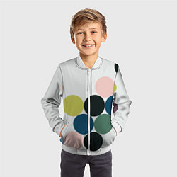 Бомбер детский Кластер чил - абстракция, цвет: 3D-белый — фото 2