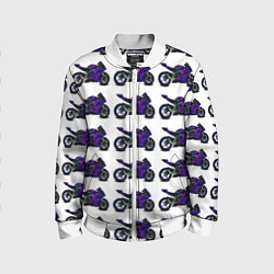 Детский бомбер Motorcycle purple gloss