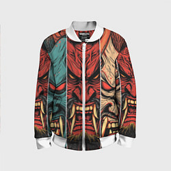 Бомбер детский Demons Oni - neuroart, цвет: 3D-белый