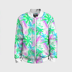 Бомбер детский Palm green light blue, цвет: 3D-белый