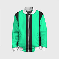 Бомбер детский Color turquoise black line, цвет: 3D-белый