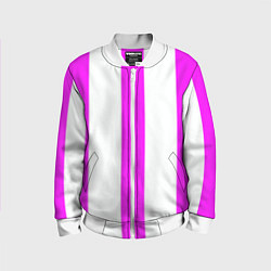 Бомбер детский Color white pink lines, цвет: 3D-белый