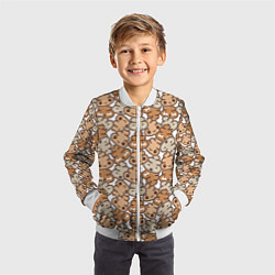 Бомбер детский Какашки, цвет: 3D-белый — фото 2