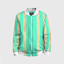 Бомбер детский Color blue beige stripes, цвет: 3D-белый