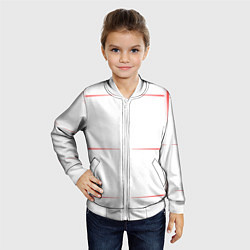 Бомбер детский Color white red stripes, цвет: 3D-белый — фото 2