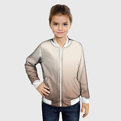Бомбер детский Градиент песочный, цвет: 3D-белый — фото 2