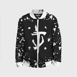 Бомбер детский Doom брызги белых красок, цвет: 3D-белый