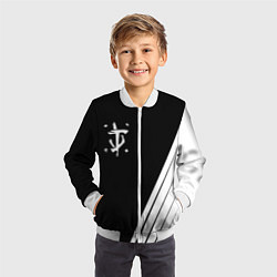 Бомбер детский Doom white geometry, цвет: 3D-белый — фото 2