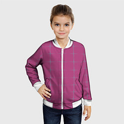 Бомбер детский Color pink stripes, цвет: 3D-белый — фото 2