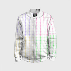 Бомбер детский Color white multicolored stripes, цвет: 3D-белый