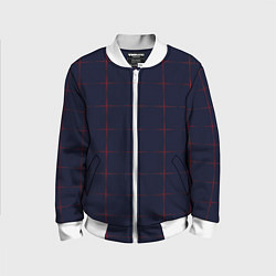 Бомбер детский Color dark blue red crosses, цвет: 3D-белый