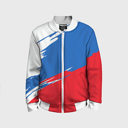 Бомбер детский Белый Синий Красный, цвет: 3D-белый