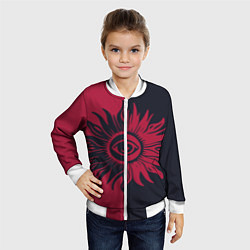 Бомбер детский Солнце красно-синее, цвет: 3D-белый — фото 2
