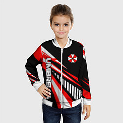 Бомбер детский Красный спортивный - Umbrella, цвет: 3D-белый — фото 2