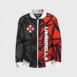 Бомбер детский Umbrella corp - красные фрагменты, цвет: 3D-белый