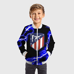 Бомбер детский Атлетико Мадрид молнии шторм, цвет: 3D-белый — фото 2